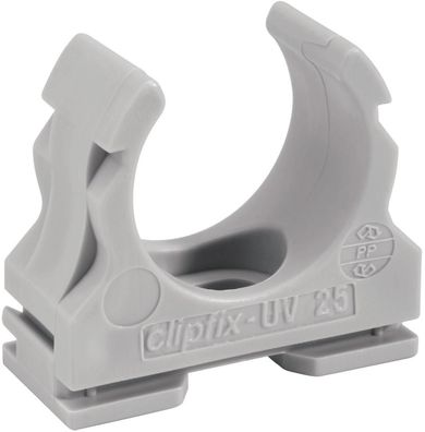 Fränkische clipfix-UV 20 grau Klemmschellen 20 mm, (22573020), 50 Stck.