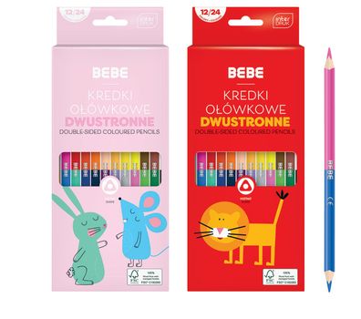 Interdruk Doppelseitige Buntstifte 12 Stück 24 Farben BeBe Kids