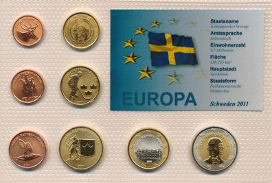 Schweden Medaillenset 2011 stgl. verschweisst in Noppenfolie