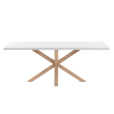 Tisch Argo 200 x 100 cm Melamin und Stahlbeinen mit Holzeffekt
