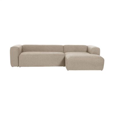 Sofa Blok 3-Sitzer mit Longchair rechts in beige 300 cm