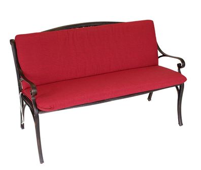 Auflage für 3-Sitzer Bank 140x88 cm Baumwolle und Polyester Rot