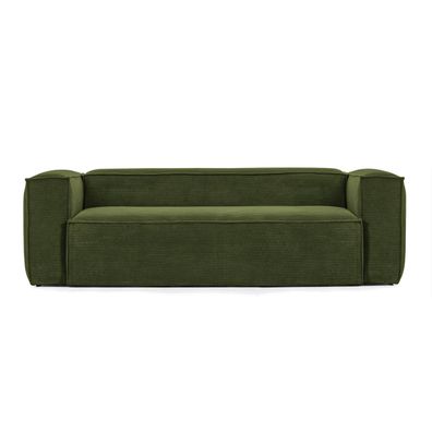 Sofa Blok 3-Sitzer dicker Cord grün 240 cm