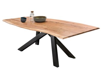 TABLES&Co Tisch 160x85 Akazie Natur Metall Schwarz
