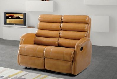Moderne Zweisitzer Couch Polster Design Sofa Sitz Wohnzimmer Möbel Braun
