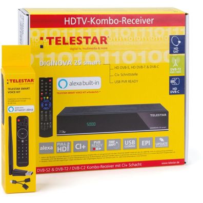 Telestar Smart Home Komplettpaket mit Diginova 25 smart und Smart Voice Kit ...