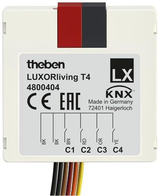 Theben LUXORliving T4 4-fach Binäreingang-Tasterschnittstelle, IP 20 (4800404)