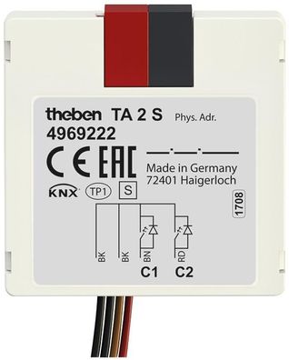 Theben TA 2 S KNX Binäreingang/ Binärausgang-Tasterschnittstellen, IP 20, I...
