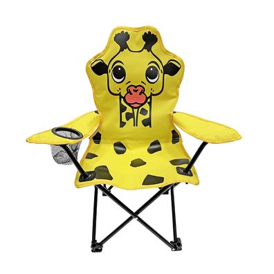 Kinder Campingstuhl Anglerstuhl Gelb Getränkehalter + Tasche Motiv Giraffe