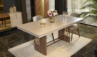 Modern Esstisch Beige Tisch Esszimmer Wohnzimmer Luxus Design Tische Neu