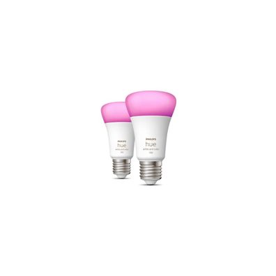 Philips Hue White & Color Ambiance Lampe, A60, 11W, E27, 1100lm, Doppelpack ...