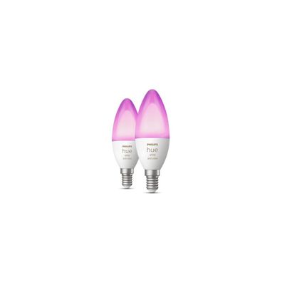 Philips Hue White & Color Ambiance Lampe, Kerze, E14, 470lm, Doppelpack (929...