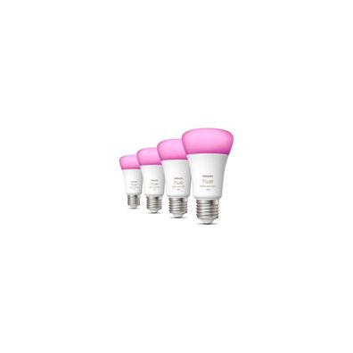 Philips Hue White & Color Ambiance LED Lampe, Viererpack, 9W, E27, A60, 806l...