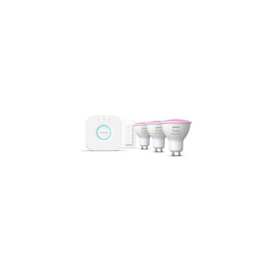 Philips Hue White & Color Ambiance Starter-Set, 5,7W, GU10, 350lm, Dimmschal...