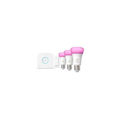 Philips Hue White & Color Ambiance Starter-Set, Lampe, 11W, A60, E27, 1100lm...