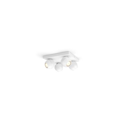Philips Hue White Ambiance Buckram LED Viererspot, Dimmschalter, GU10, 20W, ...