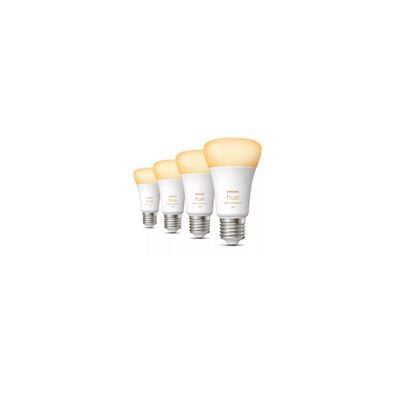 Philips Hue White Ambiance LED Lampe, Viererpack, 9W, E27, A60, 806lm, 4000K...