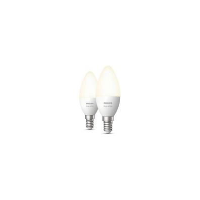 Philips Hue White Smarte LED Lampe, Kerze, Doppelpack, E14, 5,5W, 470lm, 270...