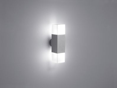 Trio Hudson Außen-Wandleuchte, LED, 2x4W, 2x320lm, E14, titanfarbig/ weiß (...