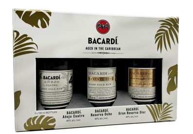 Bacardi Premium Discovery Pack (3x0,1l) 40% vol. Anejo, Reserva Ocho, Gran Reserva