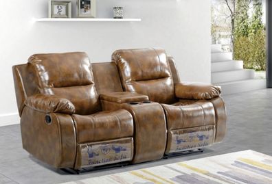 Zweisitzer Sofa Moderne Wohnzimmer Couch Braun Designer Polstersofas