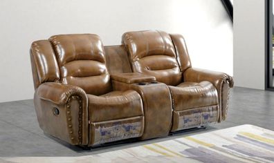 Sofa 2 Sitzer Design Sofa Polster Couchen Couch Modern Luxus Braun Neu