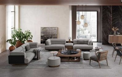 Luxus Wohnzimmer Set Sofa mit Sessel Modernen Design Sofagarnitur 6tlg