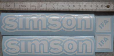 Aufkleber Simson Weiß transparent erHG, S50, S51, IFA Tank
