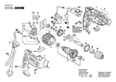 Bosch Ersatzteile für PSB 750 RCA Schlagbohrmaschine