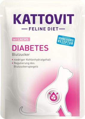 Kattovit Diabetes Lachs | Frischebeutel | 24 x 85g