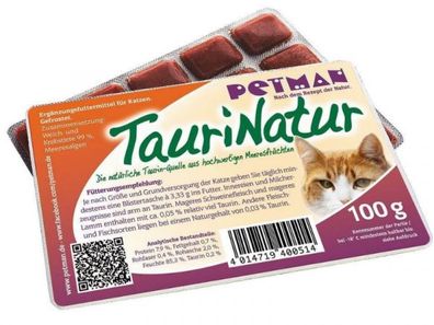 Petman 4Cats TauriNatur Katzenfutter 100 g (Inhalt Paket: 15 Stück)