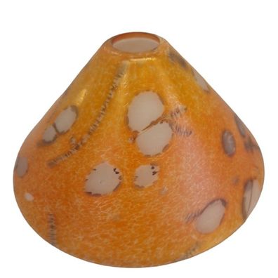 Lampenschirm aus Glas orange handbemalt E27 E14 für Hängelampe handbemalt
