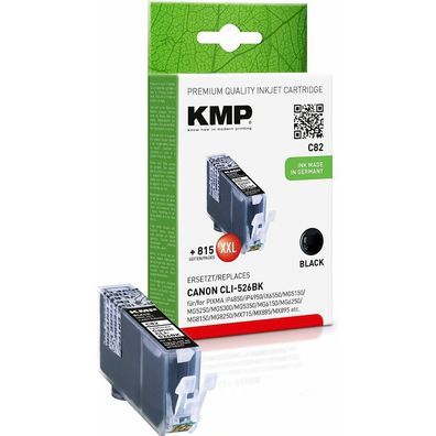 KMP C82 schwarz Tintenpatrone ersetzt Canon CLI-526 BK