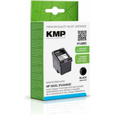 KMP H168BX schwarz Tintenpatrone ersetzt HP 302XL (F6U68AE)