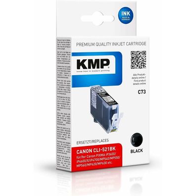 KMP C73 schwarz Tintenpatrone ersetzt Canon CLI-521 BK