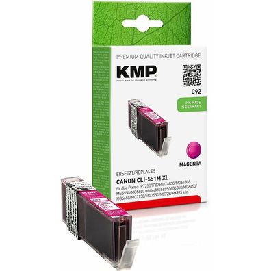 KMP C92 magenta Tintenpatrone ersetzt Canon CLI-551 XL M