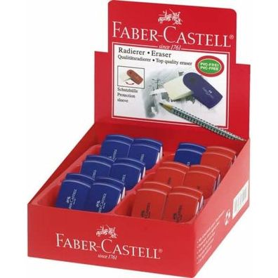Faber-Castell 182411 Eraser - Erasers Blue, Red, 2 Pieces