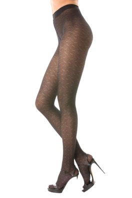 Damen Strumpfhose Optik N.1601 Muster Nero Frauen Hose Socken 80 DEN schwarz