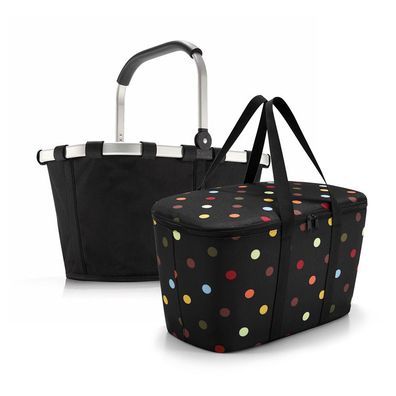 reisenthel Set aus carrybag BK + coolerbag UH BKUH, black + dots, Unisex