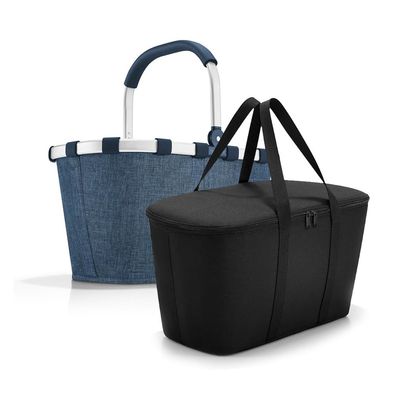 reisenthel Set aus carrybag BK + coolerbag UH BKUH, twist blue + black, Unisex