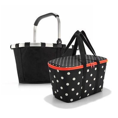 reisenthel Set aus carrybag BK + coolerbag UH BKUH, black + mixed dots, Unisex
