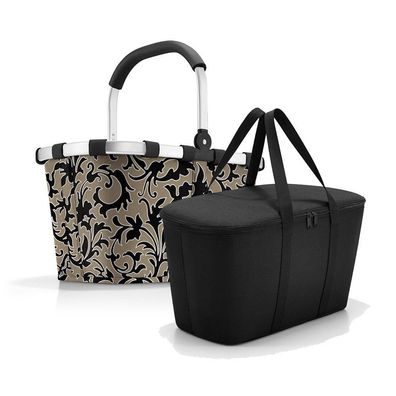 reisenthel Set aus carrybag BK + coolerbag UH BKUH, baroque marble + black, Unisex