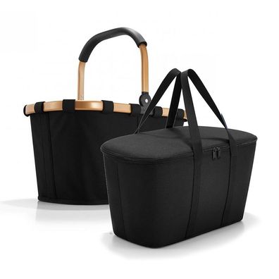reisenthel Set aus carrybag BK + coolerbag UH BKUH, frame gold/ black + black, Unisex
