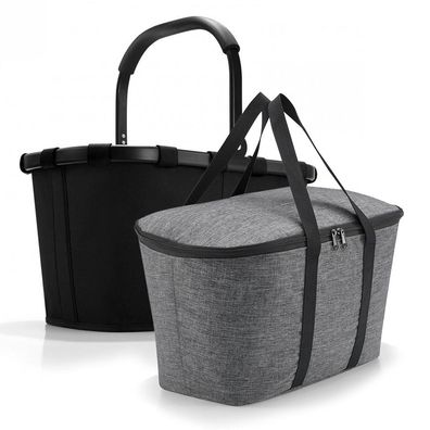 reisenthel Set aus carrybag BK + coolerbag UH BKUH, frame black + twist silve...