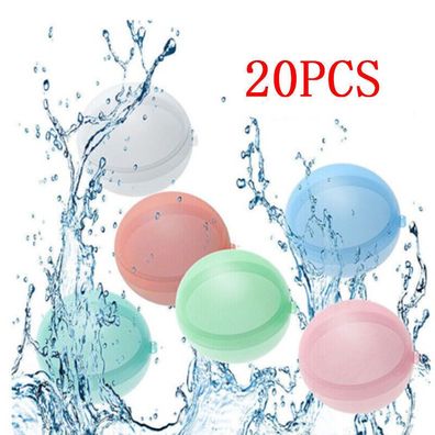20X Wasserbomben Wiederverwendbar Selbstschließend Sommer Spielzeug Wasserball