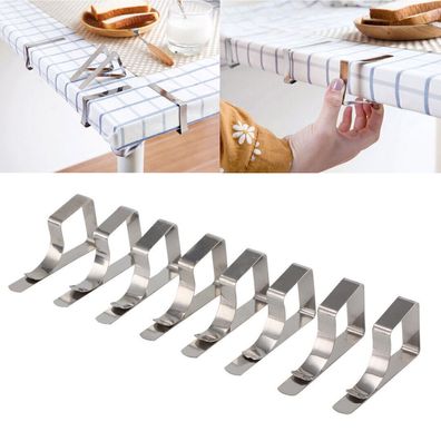 8x Edelstahl Tisch Deckenhalter Tischklammern Tischtuchhalter Clips Tischklammer
