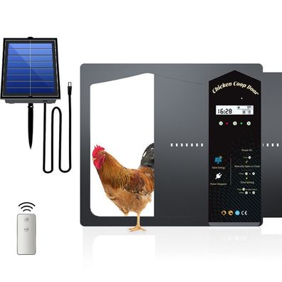 Automatic Chicken Coop Door, Chicken Door Opener Solar Powered With Timer, LCD