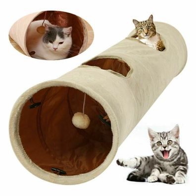 Pet Road sämisch Katzentunnel Katzenspielzeug Rascheltunnel Spieltunnel 120cm DE