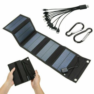 70W Solarpanel Solarmodul Akku Power Bank Handy USB Ladegerät Camping Wandern CE
