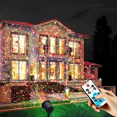 Solar Power LED Laser Projektor garten licht weihnachts beleuchtung Deko party